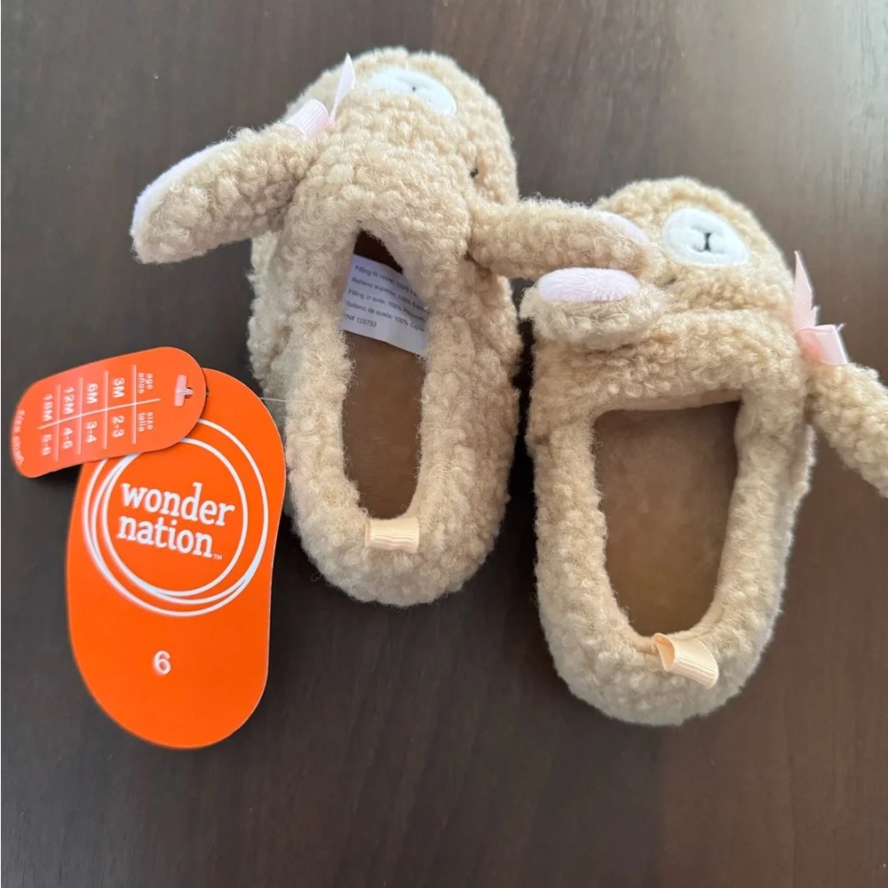 Adorable Fuzzy Bear Baby Booties baby girls warm winter shoes size 6